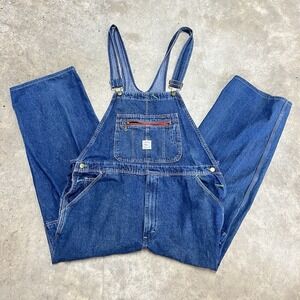 Vintage Pointer Brand Bib Overalls Mens 44x28 Blue Denim Carpenter Workwear